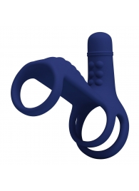 Синяя вибронасадка на пенис Vibrating Penis Sling - Baile - в Уфе купить с доставкой