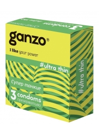 Ультратонкие презервативы Ganzo Ultra thin - 3 шт. - Ganzo - купить с доставкой в Уфе