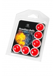 Набор из 6 шариков с массажным маслом Brazilian Balls с охлаждающим и разогревающим эффектом - Secret Play - купить с доставкой в Уфе