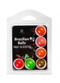 Набор из 6 шариков с ароматизированными массажными маслами Brazilian Balls - Secret Play - купить с доставкой в Уфе