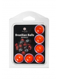 Набор из 6 шариков с массажным маслом Brazilian Balls с ароматом ягод - Secret Play - купить с доставкой в Уфе