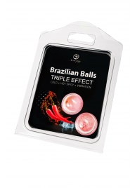 Набор из 2 шариков с массажным маслом Brazilian Balls с тройным эффектом - Secret Play - купить с доставкой в Уфе