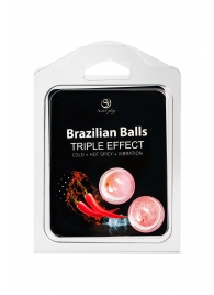 Набор из 2 шариков с массажным маслом Brazilian Balls с тройным эффектом - Secret Play - купить с доставкой в Уфе