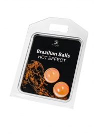 Набор из 2 шариков с массажным маслом Brazilian Balls с разогревающим эффектом - Secret Play - купить с доставкой в Уфе