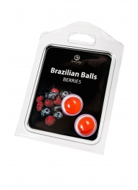 Набор из 2 шариков с массажным маслом Brazilian Balls с ароматом ягод - Secret Play - купить с доставкой в Уфе