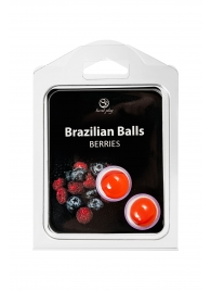 Набор из 2 шариков с массажным маслом Brazilian Balls с ароматом ягод - Secret Play - купить с доставкой в Уфе