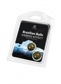 Набор из 2 шариков с массажным маслом Brazilian Balls с ледяным эффектом - Secret Play - купить с доставкой в Уфе