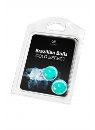 Набор из 2 шариков с массажным маслом Brazilian Balls с охлаждающим эффектом - Secret Play - купить с доставкой в Уфе