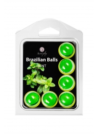 Набор из 6 шариков с массажным маслом Brazilian Balls с ароматом мяты - Secret Play - купить с доставкой в Уфе