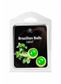 Набор из 2 шариков с массажным маслом Brazilian Balls с ароматом мяты - Secret Play - купить с доставкой в Уфе