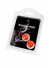 Набор из 2 шариков с массажным маслом Brazilian Balls с ароматом вишни - Secret Play - купить с доставкой в Уфе