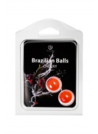 Набор из 2 шариков с массажным маслом Brazilian Balls с ароматом вишни - Secret Play - купить с доставкой в Уфе