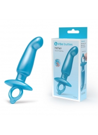 Голубая анальная пробка для массажа простаты Hither Silicone Prostate Plug - 14,3 см. - b-Vibe - в Уфе купить с доставкой