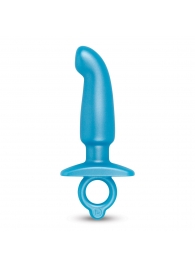 Голубая анальная пробка для массажа простаты Hither Silicone Prostate Plug - 14,3 см. - b-Vibe - в Уфе купить с доставкой