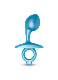 Голубая анальная пробка для массажа простаты Bulb Silicone Prostate Plug - 10,7 см. - b-Vibe - в Уфе купить с доставкой