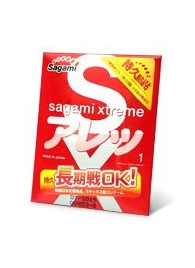 Утолщенный презерватив Sagami Xtreme FEEL LONG с точками - 1 шт. - Sagami - купить с доставкой в Уфе