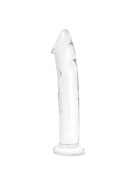 Большой стеклянный стимулятор 12’’ Glass Dildo With Veins   Flat Base - 28 см. - Glas