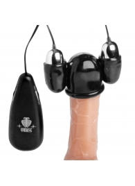 Черная стимулирующая насадка для головки полового члена Multi Speed Vibrating Penis Head Teaser - XR Brands - в Уфе купить с доставкой