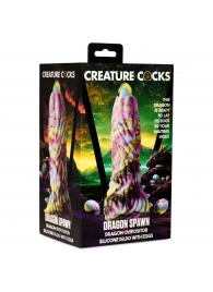 Фантазийный фаллоимитатор Dragon Spawn Dragon Ovipositor Silicone Dildo with Eggs - 18,5 см. - XR Brands