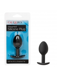 Черная анальная пробка из силикона Weighted Silicone Plug - 7,5 см. - California Exotic Novelties