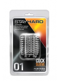 Прозрачная насадка с шипами STAY HARD COCK SLEEVE 01 CLEAR - Blush Novelties - в Уфе купить с доставкой