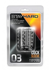 Прозрачная насадка с шипами и шишечками STAY HARD COCK SLEEVE 03 CLEAR - Blush Novelties - в Уфе купить с доставкой