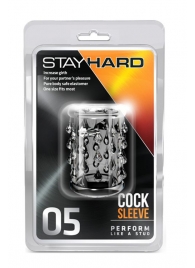 Прозрачная насадка с капельками STAY HARD COCK SLEEVE 05 CLEAR - Blush Novelties - в Уфе купить с доставкой