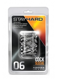 Прозрачная насадка с объёмными чёрточками STAY HARD COCK SLEEVE 06 CLEAR - Blush Novelties - в Уфе купить с доставкой