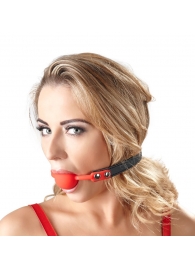 Силиконовый кляп-шар на чёрных ремешках Red Gag silicone - Orion - купить с доставкой в Уфе