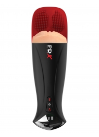 Телесный мастурбатор-вагина в черной колбе с вибрацией Fuck-O-Matic Pro XL - Pipedream - в Уфе купить с доставкой