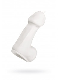 Белая свеча в форме пениса - 47 гр. - Pecado - купить с доставкой в Уфе