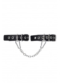 Черные оковы из одного ремешка с люверсами - Pecado - купить с доставкой в Уфе