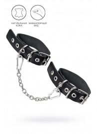 Черные оковы из одного ремешка с люверсами - Pecado - купить с доставкой в Уфе