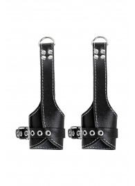 Черные подвесы с белой строчкой - Pecado - купить с доставкой в Уфе