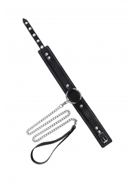 Кожаный ошейник-чокер с поводком - Pecado - купить с доставкой в Уфе