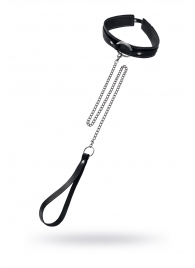 Кожаный ошейник-чокер с поводком - Pecado - купить с доставкой в Уфе