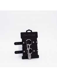 Черно-красные кожаные оковы - Crazy Handmade - купить с доставкой в Уфе