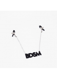 Зажимы на соски с кожаной подвеской BDSM - Crazy Handmade - купить с доставкой в Уфе