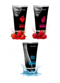 Набор из 3 лубрикантов JUJU (увлажняющий, клубника, малина) - JuJu - купить с доставкой в Уфе Набор из 3 лубрикантов JUJU (увлажняющий, клубника, малина) - JuJu - купить с доставкой в Уфе