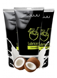 Набор из 3 съедобных лубрикантов JUJU со вкусом кокоса - JuJu - купить с доставкой в Уфе Набор из 3 съедобных лубрикантов JUJU со вкусом кокоса - JuJu - купить с доставкой в Уфе