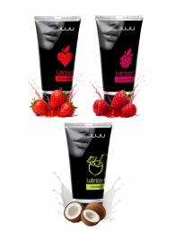 Набор из 3 съедобных лубрикантов JUJU (клубника, малина, кокос) - JuJu - купить с доставкой в Уфе Набор из 3 съедобных лубрикантов JUJU (клубника, малина, кокос) - JuJu - купить с доставкой в Уфе