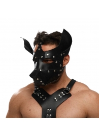 Черная кожаная маска «Собака» - Crazy Handmade - купить с доставкой в Уфе