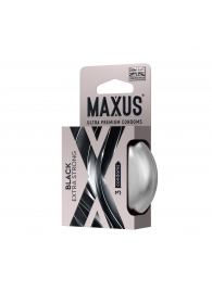 Черные утолщенные презервативы MAXUS Extra Strong с железным кейсом - 3 шт. - Maxus - купить с доставкой в Уфе