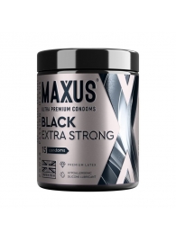 Черные утолщенные презервативы MAXUS Extra Strong с железным кейсом - 15 шт. - Maxus - купить с доставкой в Уфе