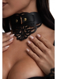 Фигурный чокер с узорами и золотистой фурнитурой - Crazy Handmade - купить с доставкой в Уфе