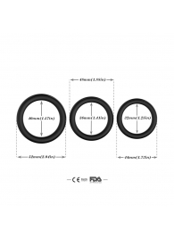 Набор из 3 черных эрекционных колец Stay Hard - Boys of Toys - в Уфе купить с доставкой