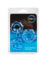 Набор из 3 синих эрекционных колец с различным рельефом - Erowoman-Eroman - в Уфе купить с доставкой Набор из 3 синих эрекционных колец с различным рельефом - Erowoman-Eroman - в Уфе купить с доставкой