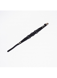 Черный ажурный чокер с золотистой фурнитурой - Crazy Handmade - купить с доставкой в Уфе