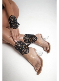 Черный фигурные оковы с золотистой фурнитурой - Crazy Handmade - купить с доставкой в Уфе