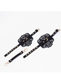 Черный фигурные оковы с золотистой фурнитурой - Crazy Handmade - купить с доставкой в Уфе